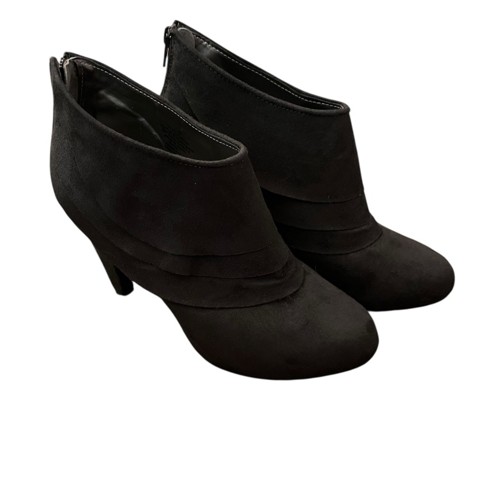 Mossimo Layered Faux Suede Ankle Booties Back Zip 9.5